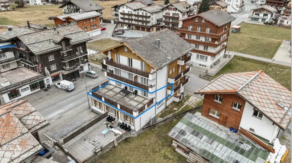 Haus Astoria in Saas-Grund – Luftaufnahme