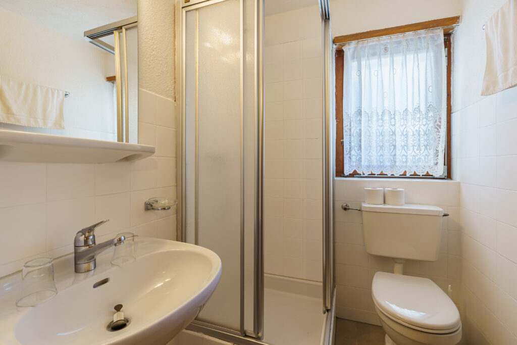 Haus Slalom, Wohnung Nr. 5, Saas-Fee – Badezimmer